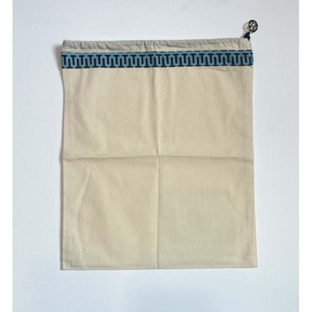 Tory Burch Logo Charm Drawstring Canvas Muslin Dust‎ Bag Shoe Belt 12"x15"